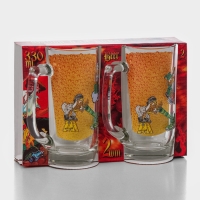 Набор пивных кружек &laquo;Приколисты&raquo;, 330 мл, в подарочной упаковке, 2 шт, рисунок МИКС