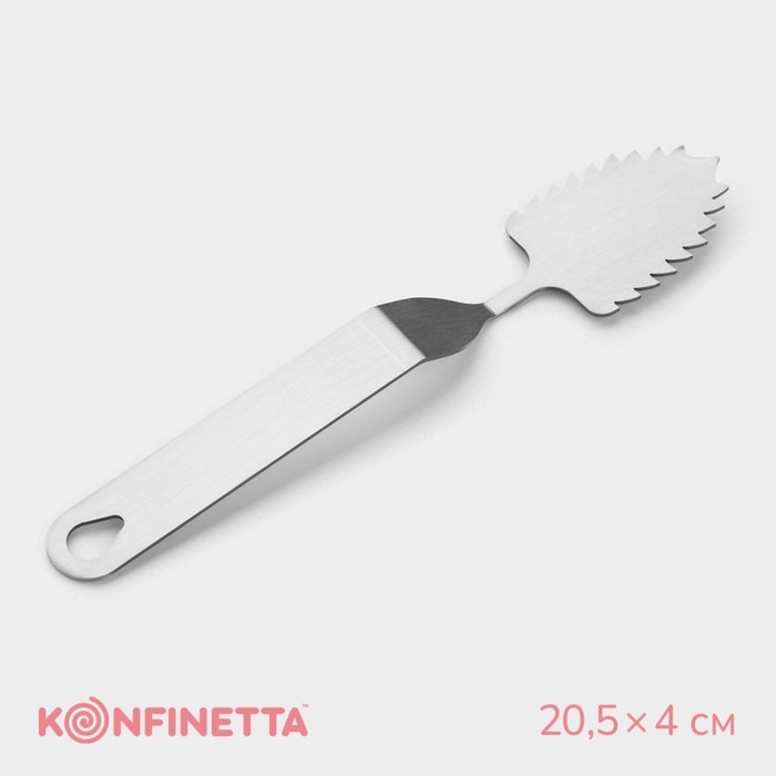 Лопатка кондитерская KONFINETTA, 20,5&times;4 см, рабочая часть 6&times;4 см, цвет серебристый