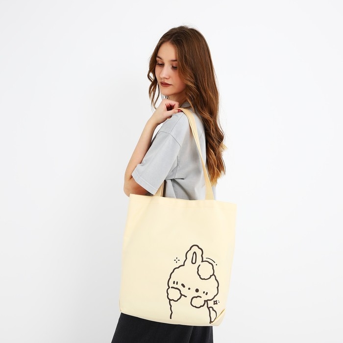 Шопер Зайка, 40х12х38, цвет бежевый