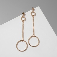 Серьги металл &laquo;Кольца с цепью&raquo;, цвет золото