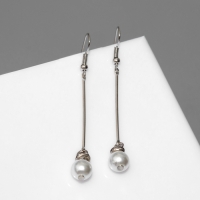 Серьги с жемчугом &laquo;Бусинки на палочке&raquo;, цвет белый