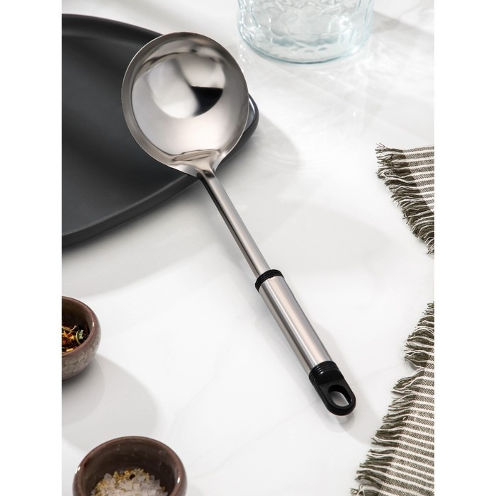 Половник из нержавеющей стали Доляна &laquo;Помощник&raquo;, 140 мл, 32 см, цвет серебряный