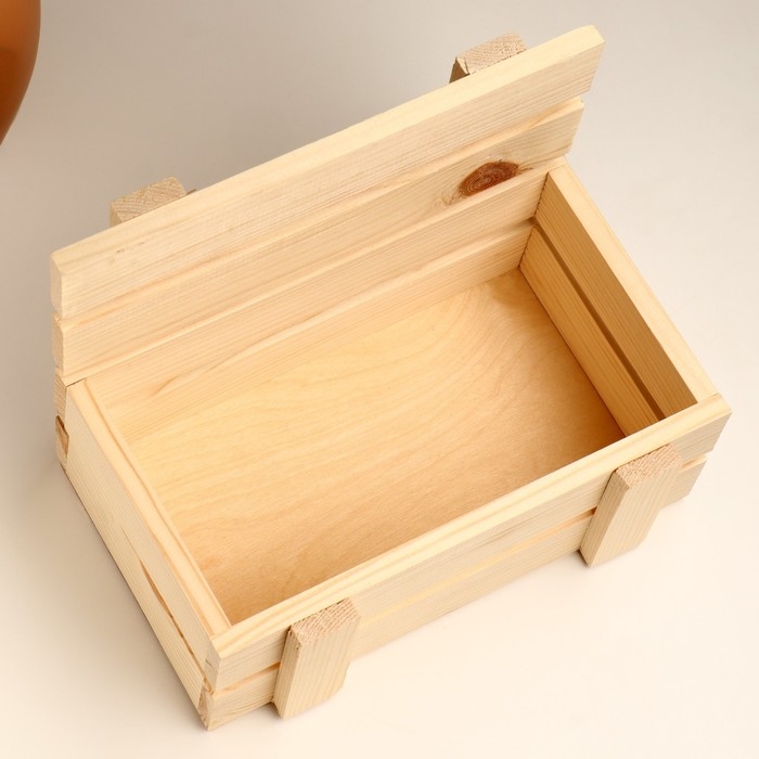 Кашпо деревянное реечное 24,5х16,5х19,5 см натуральное Кашпо деревянное реечное 24,5х16,5х19,5 см натуральное