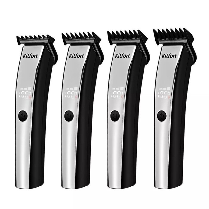 Триммер для волос Kitfort КТ-3131, 4 насадки, АКБ, серебристо-чёрная Триммер для волос Kitfort КТ-3131, 4 насадки, АКБ, серебристо-чёрная