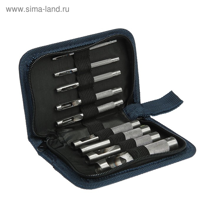 Набор пробойников для кожи Набор пробойников для кожи "Сибртех" 18309, 2-13 мм, 9 шт., чехол