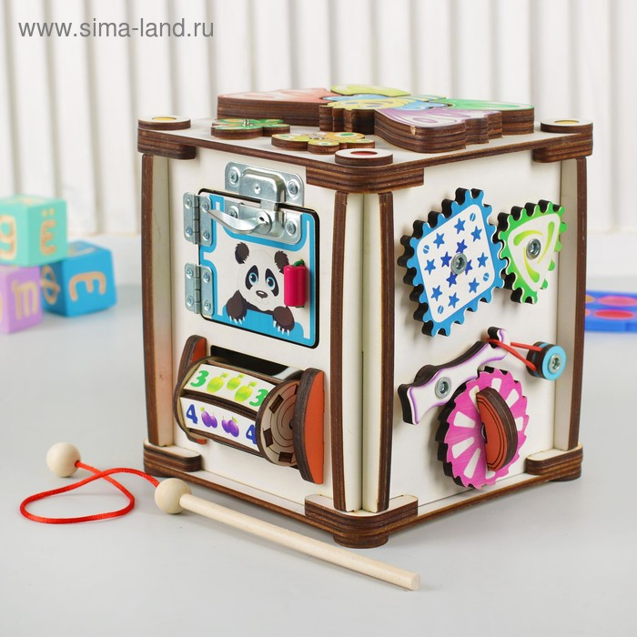 Бизикуб со светом &laquo;Зверушки&raquo; 17х17х18 см