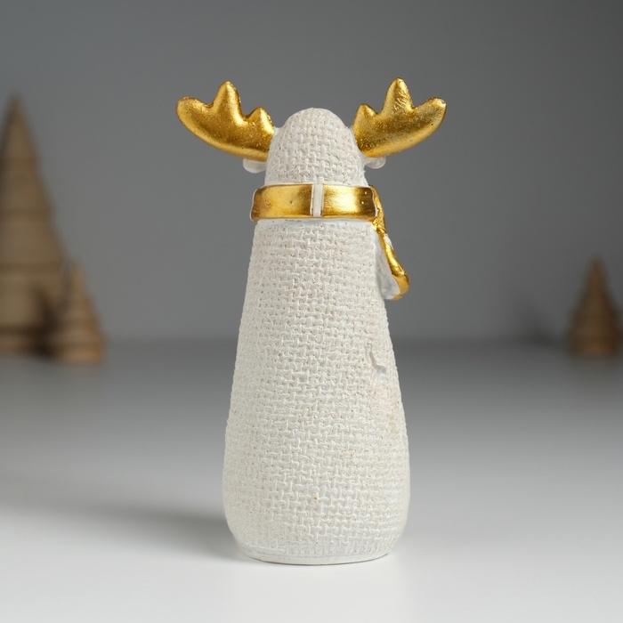 Сувенир полистоун "Олень из мешковины в шарфике" 6,5х5х11,5 см