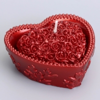 Свеча "Сердце" 9х4,5см, рубин Свеча "Сердце" 9х4,5см, рубин