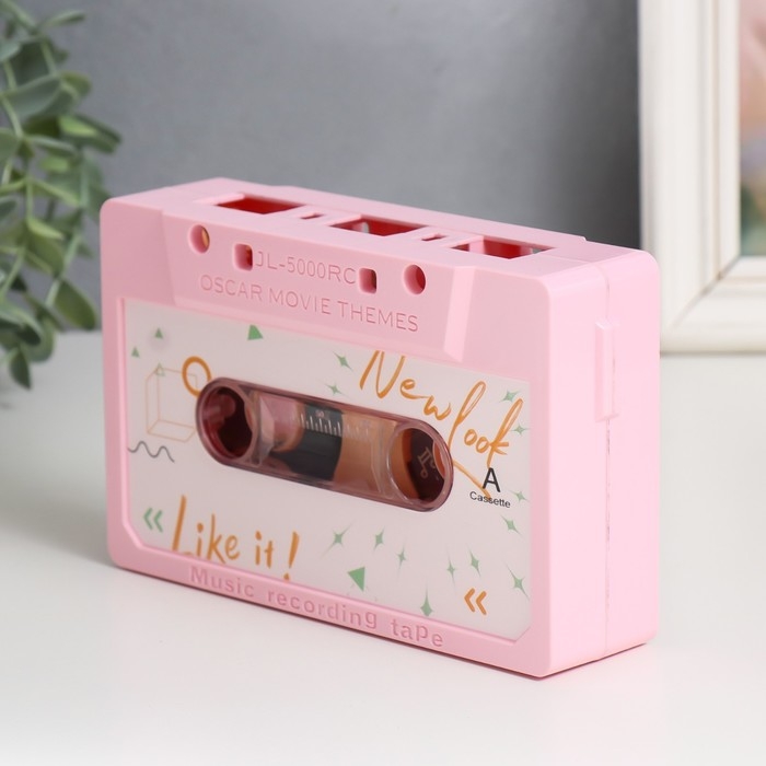 Сувенир музыкальный механический "Аудиокассета. Розовый стиль" 17х11х5 см