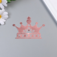 Наклейка бумага, пластик "Корона" розовый блеск набор 12 шт 3 размера