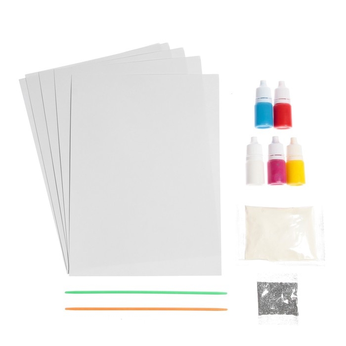 Набор для рисования эбру на новый год &laquo;Волшебный Новый год! Зайка&raquo;, новогодний набор для творчества