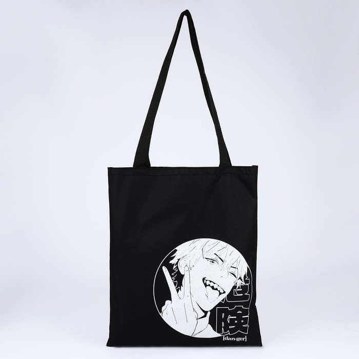 Шопер &laquo;Аниме&raquo; 35х0.5х40 см, отд без молнии, без подклада, чёрный