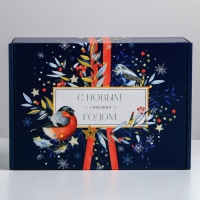 Коробка подарочная новогодняя складная &laquo;Теплоты&raquo;, 30,7 х 22 х 9,5 см, Новый год