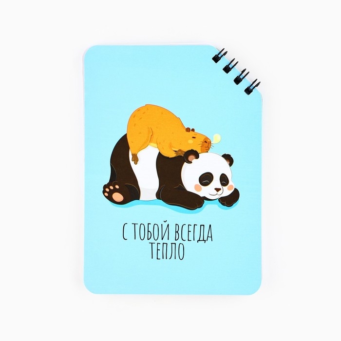 Блокнот А6, 40 листов на скошенном гребне. Белые листы. &laquo;Панда&raquo;