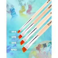 Кисть для рисования, синтетика наклонная №8 Calligrata (d-8 мм ; L-7/9 мм), ручка дерево