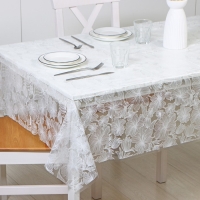 Скатерть &laquo;Гибискус&raquo;, 132&times;180 см, цвет белый