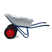 Тачка строительная, двухколёсная: груз/п 200 кг, объём 100 л, синие ручки