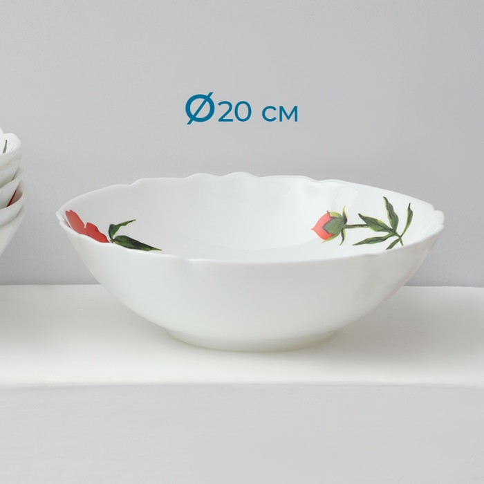 Сервиз столовый &laquo;Бархатная роза&raquo;, 37 предметов, стеклокерамика