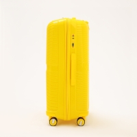 Чемодан большой 100 л (L), отдел на молнии, кодовый замок, 4 колеса, цвет жёлтый