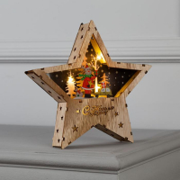 Светодиодная фигура «Звезда с новогодним оленем» 22 × 22 × 4 см, дерево, батарейки АААх2 (не в комплекте), свечение тёплое белое Светодиодная фигура «Звезда с новогодним оленем» 22 × 22 × 4 см, дерево, батарейки АААх2 (не в комплекте), свечение тёплое белое