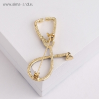 Брошь &laquo;Стетоскоп&raquo;, цвет чёрный в золоте