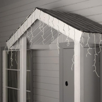 Гирлянда &laquo;Бахрома&raquo; 4 &times; 0.6 м, IP44, белая нить, 180 LED, свечение тёплое белое, 8 режимов, 220 В