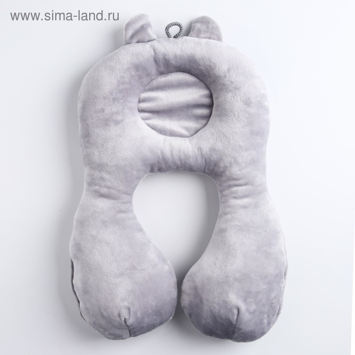 Подушка дорожная детская для путешествий «Котенок», ортопедическая, цвет серый Подушка дорожная детская для путешествий «Котенок», ортопедическая, цвет серый