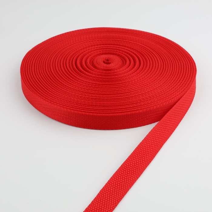 Стропа ременная, 20 мм, 50 &plusmn; 1 м, плотность 8,2 гр/м, цвет красный №35