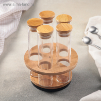 Набор для специй из стекла на подставке &laquo;Эко&raquo;, 100 мл, 4&times;14 см, 5 шт