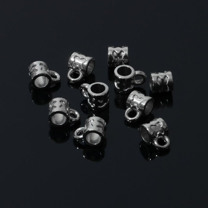 Держатель для кулона 1×0,6×0,7 см, (набор 10 шт.), цвет серебро Держатель для кулона 1×0,6×0,7 см, (набор 10 шт.), цвет серебро