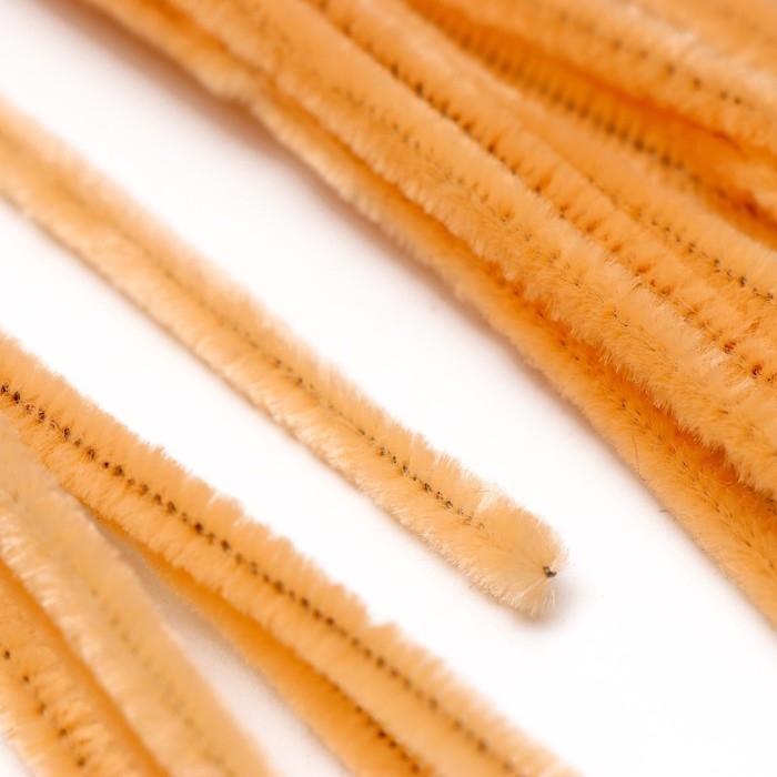 Проволока с ворсом для поделок и декора набор 50 шт., размер 1 шт. 30 &times; 0,6 см, цвет песочный