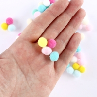 Текстильные детали для декора &laquo;Бомбошки&raquo;, набор 120 шт., размер 1 шт. &mdash; 1,2 см, цвет МИКС