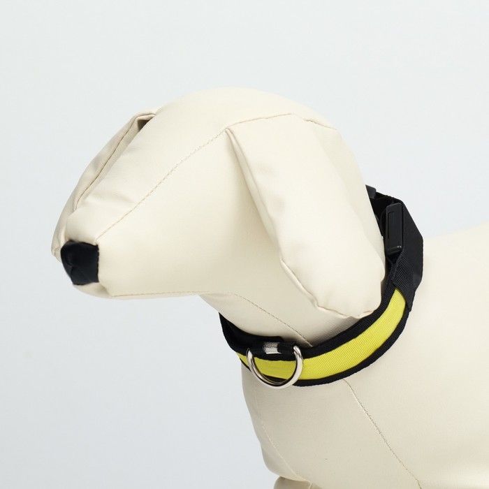 Ошейник с подсветкой Flash 3 режима свечения размер S, ОШ 35-43 х 2,5 см желтый