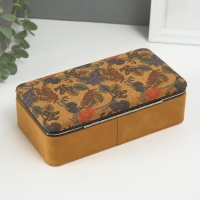 Шкатулка кожзам для украшений "Пальмовые листья" пробка 10х18х6 см Шкатулка кожзам для украшений "Пальмовые листья" пробка 10х18х6 см
