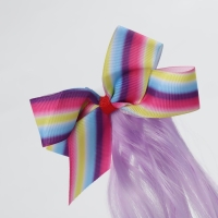 Локон накладной &laquo;Бантик&raquo;, кудрявый волос, на заколке, 32 см, цвет сиреневый/пепельный/розовый