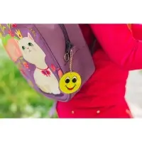 Светоотражающий элемент &laquo;Смайлик с большими глазами&raquo;, двусторонний, d=5.3 см, жёлтый