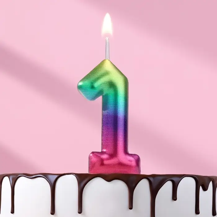 Свеча в торт &laquo;Цифра 1&raquo;, 6 см