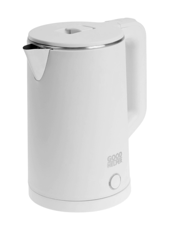 Чайник электрический GOODHELPER KPS-186C, пластик, нерж. сталь, 1.8 л, 1800 Вт, белый