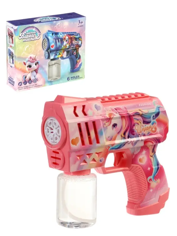 Генератор мыльных пузырей "Единорожка",световые эффекты, работает от батареек