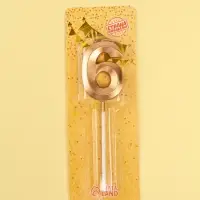 Свеча в торт на шпажке &laquo;Грань&raquo;, цифра 6, шампань, 5 см