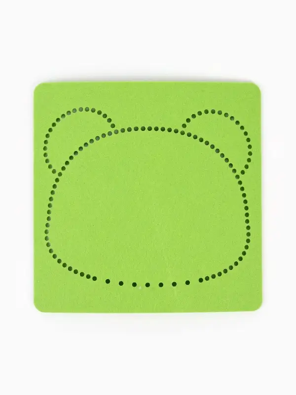 Вышивка по фетру "Панда", 20,5*20,5 см, цвет зеленый