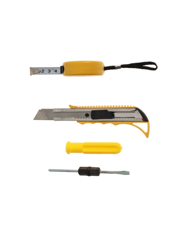 Набор инструментов в блистере ЛОМ, рулетка, отвертка 2 в 1, нож, 3 шт. Набор инструментов в блистере ЛОМ, рулетка, отвертка 2 в 1, нож, 3 шт.