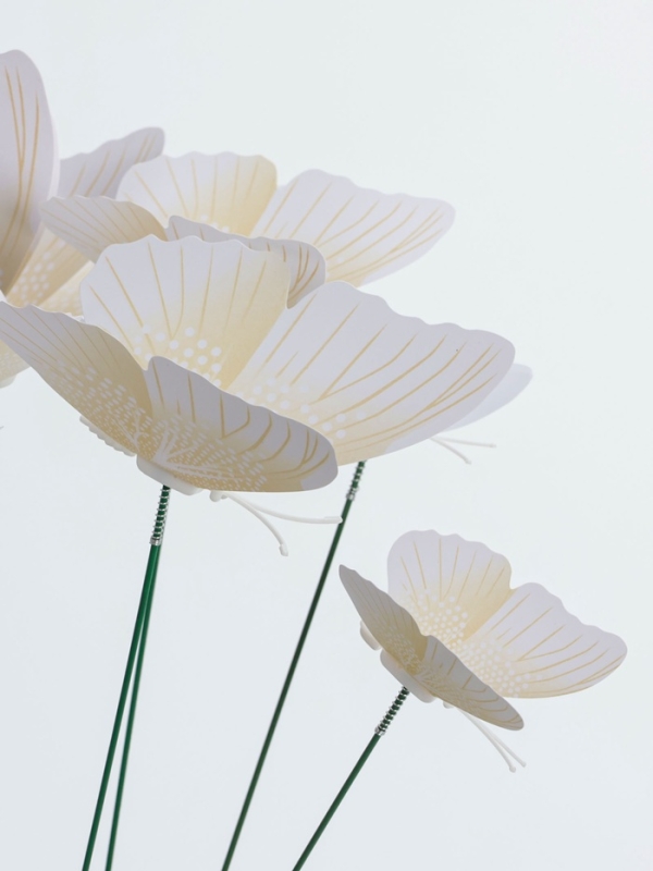 Набор штекеров "Бабочки" белые, в наборе 12шт, 12/10/8/6/4см