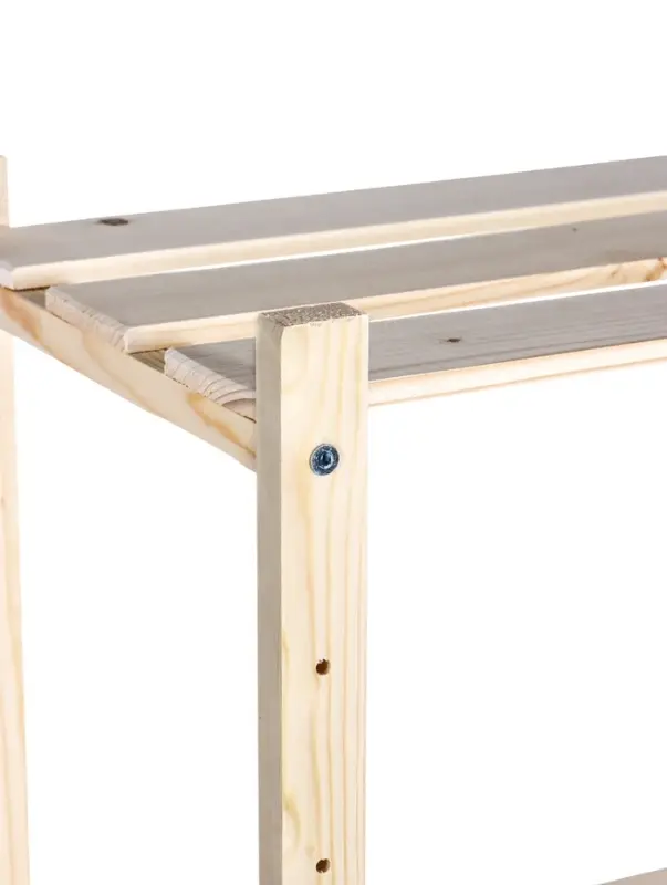 Стеллаж деревянный 5 полок 142 х 50 х 28 см, с регулируемыми полками