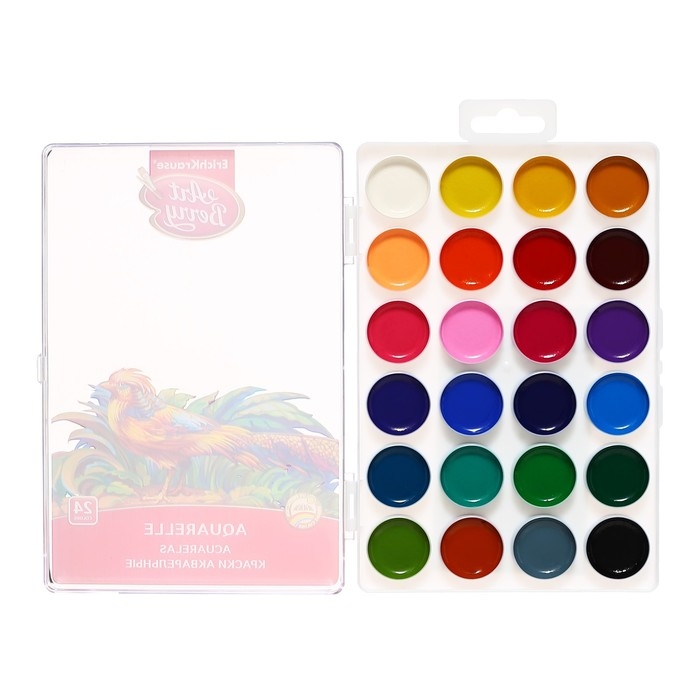 Акварель 24 цвета ErichKrause ArtBerry, яркая палитра с УФ-защитой, пластик, европодвес, без кисти