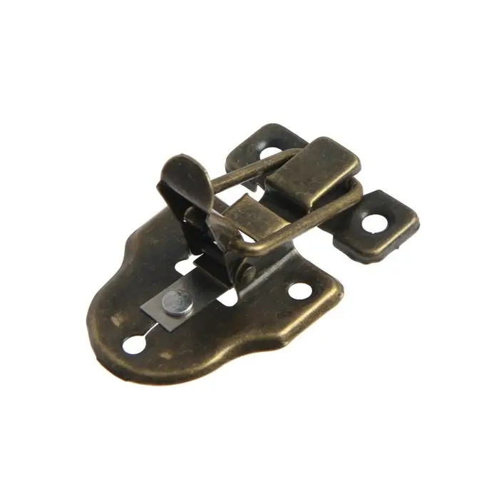 Замок-защелка на ящик, 5,5х4 см, железный, цвет бронза,