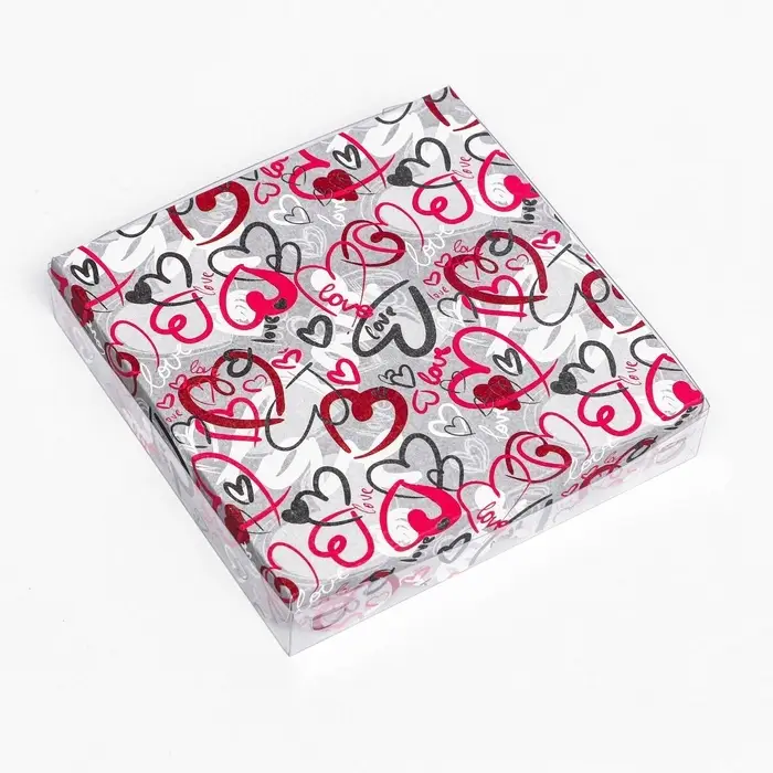 Коробка для печенья, &laquo;Сердца&raquo; 15&times;15&times;3 см