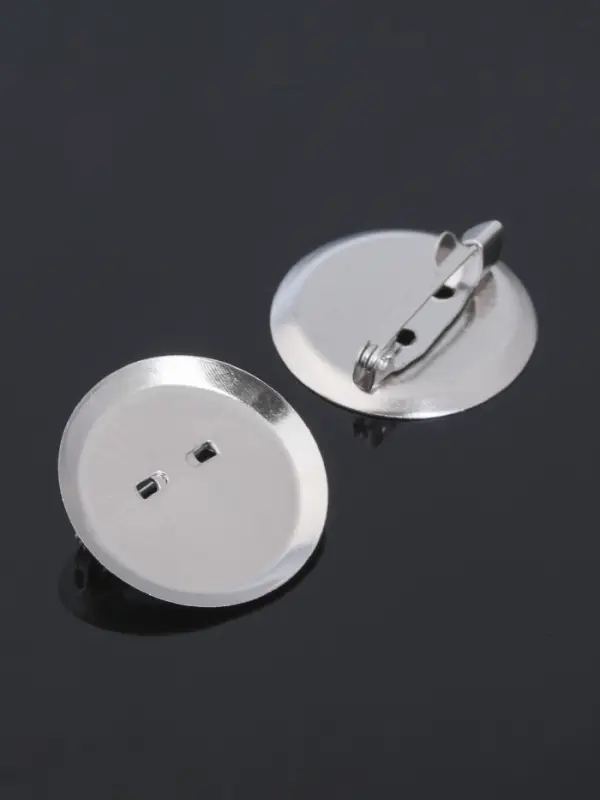 Основа для броши с круглым основанием СМ-367, (набор 5шт) 28 мм, цвет серебро