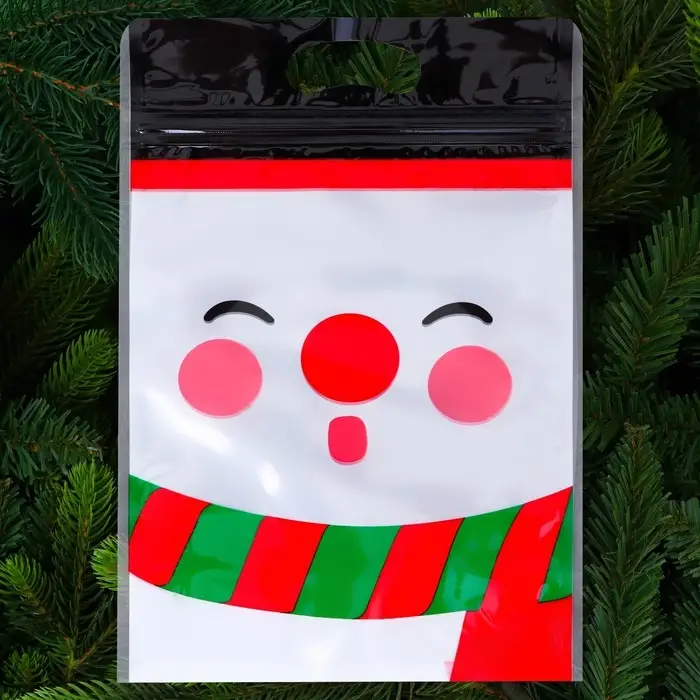 Пакет подарочный, с zip - lock застежкой, &laquo;Снеговик&raquo;, 15&times;23&plusmn;1 см