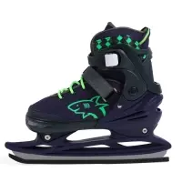 Коньки детские раздвижные BlackAqua, р. 31-34, для фитнеса, синие, зелёные